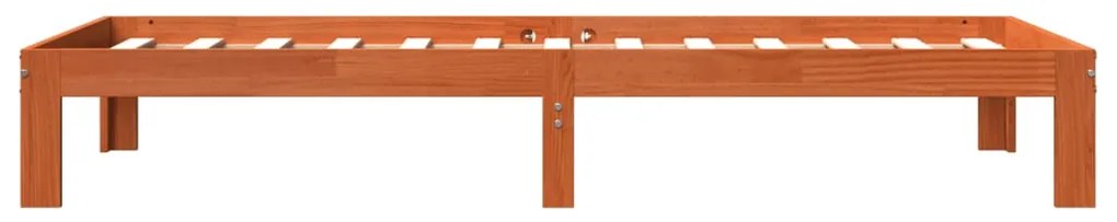 Estrutura de cama 90x190 cm madeira pinho maciça castanho cera