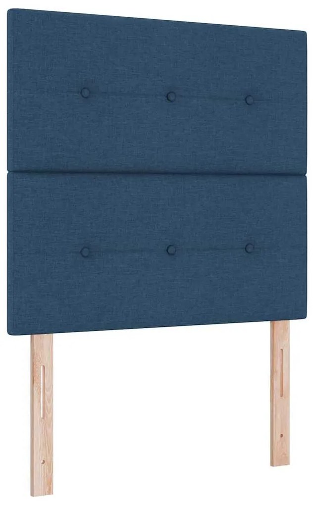 Cama Box com Colchão e LED Azul 90x200 cm Tecido