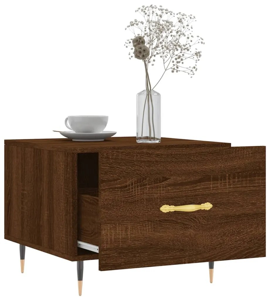 Mesa de centro 50x50x40 cm derivados madeira carvalho castanho