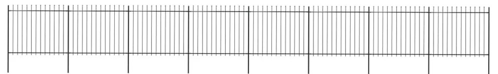 vidaXL Cerca de jardim com topo em forma de lança em aço 1426x150 cm, preta