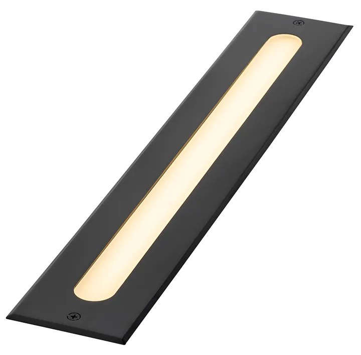 Foco de chão moderno preto 50 cm com LED IP65 - Eline