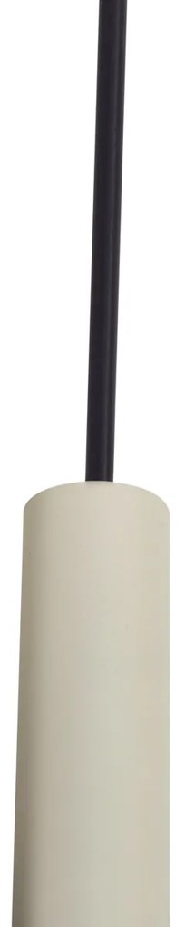 Sistema de iluminação de trilho moderno com 6 pendentes bege e preto monofásico - Slimline Keno