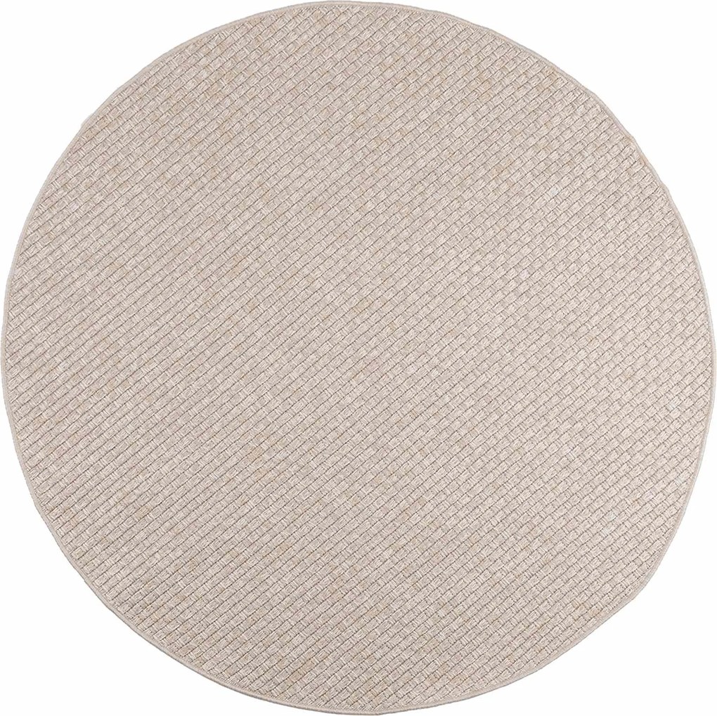 vidaXL Tapetes de área Redondo HUARTE Creme Ø 160 CM Poliéster