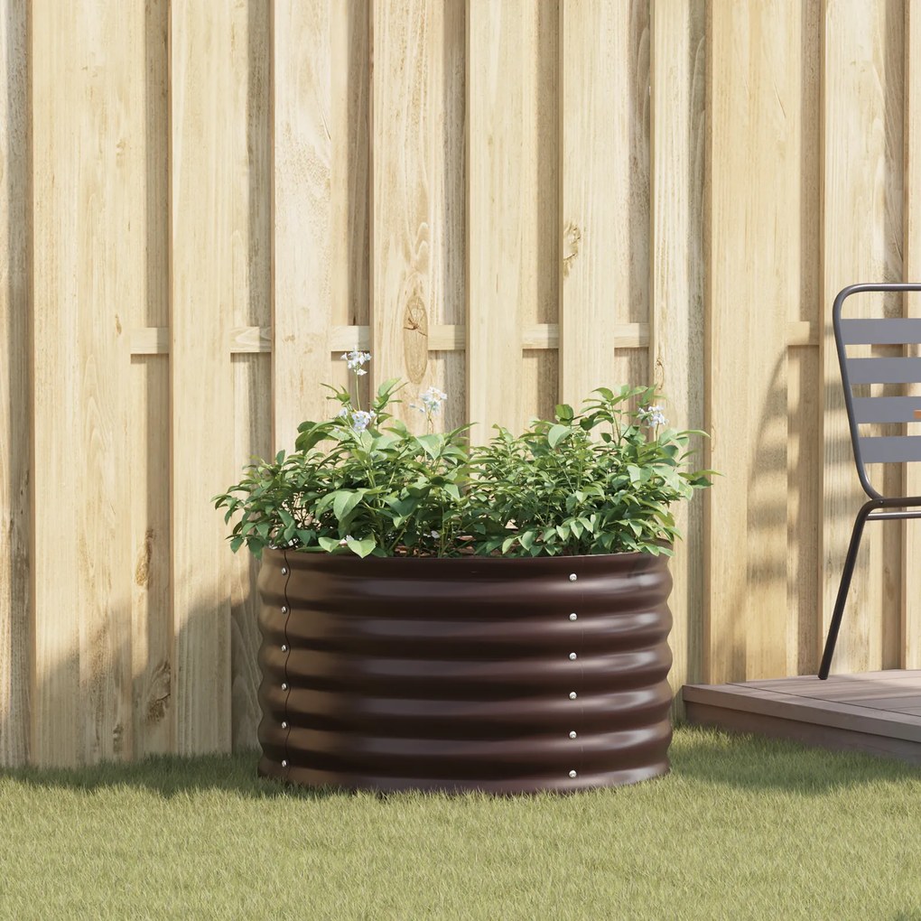 Cama Elevada de Jardim Castanha 80x80x44 cm em Aço Galvanizado