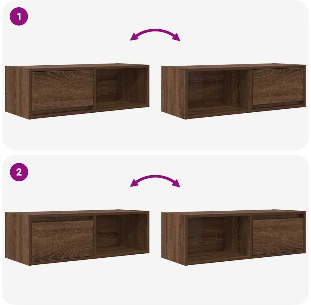 Móveis de TV 2pcs 80x31x25,5cm deriv. madeira carvalho castanho