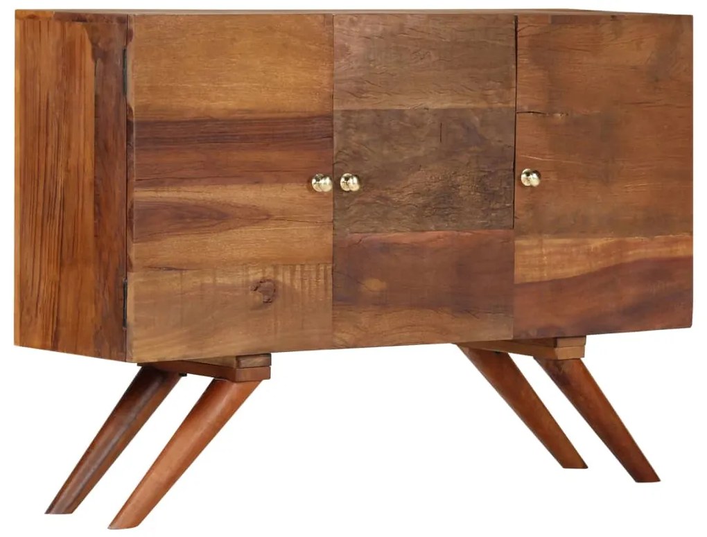 Aparador em madeira recuperada maciça 110x30x75 cm castanho