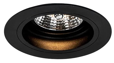 Foco embutido redondo preto ajustável - Chuck 70