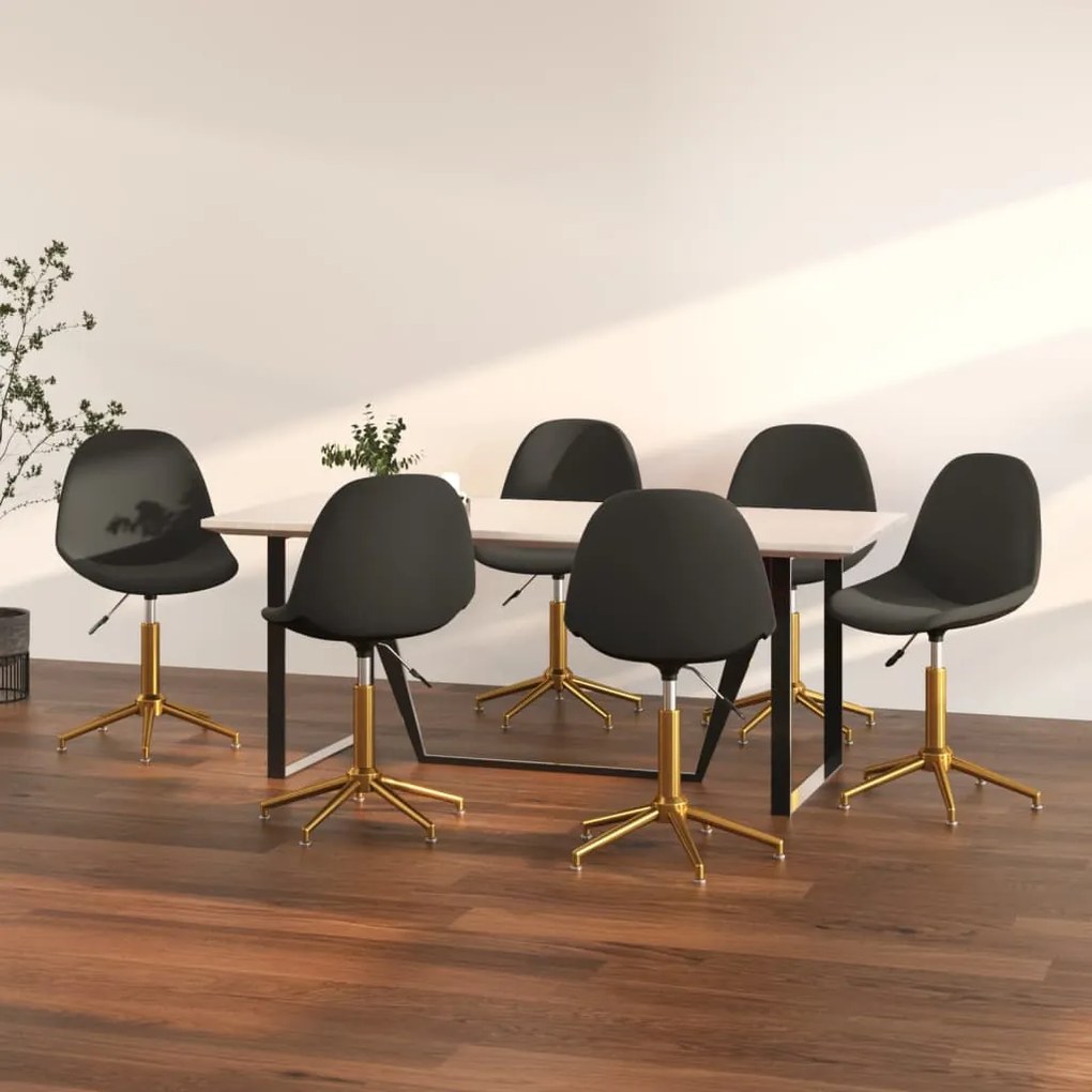vidaXL Cadeiras de jantar giratórias 6 pcs veludo cinzento-escuro