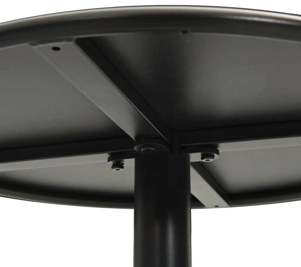 Mesa de jardim redonda Ø60x105 cm aço preto