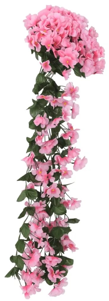 Grinaldas de flores artificiais 3 pcs 85 cm rosa