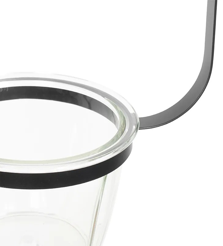 Candeeiro de suspensão moderno preto com vidro retangular - Roslini