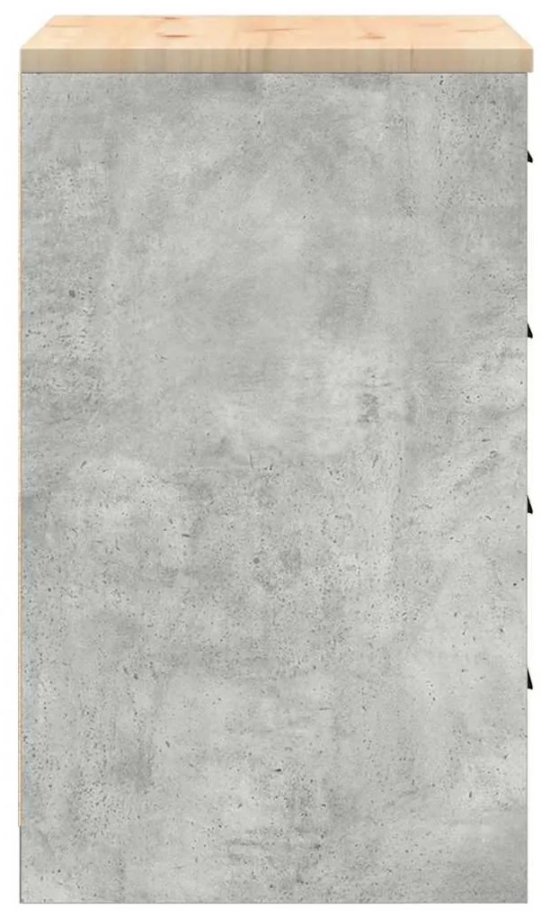 Armário de arrumação de garagem Betão Cinzento 60x51x85 cm