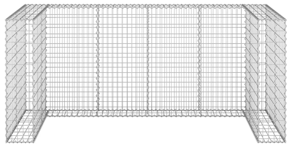 Muro gabião p/ caixotes do lixo aço galvanizado 254x100x110 cm