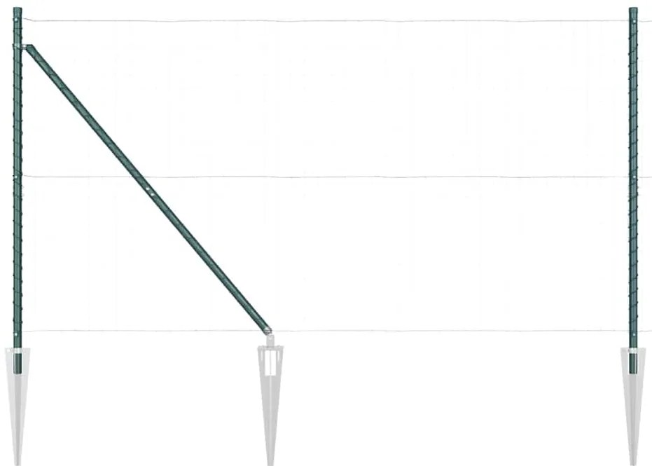 Postes de Cerca com Ponta - 26 peças Ø32 mm 140 cm em Aço Galvanizado