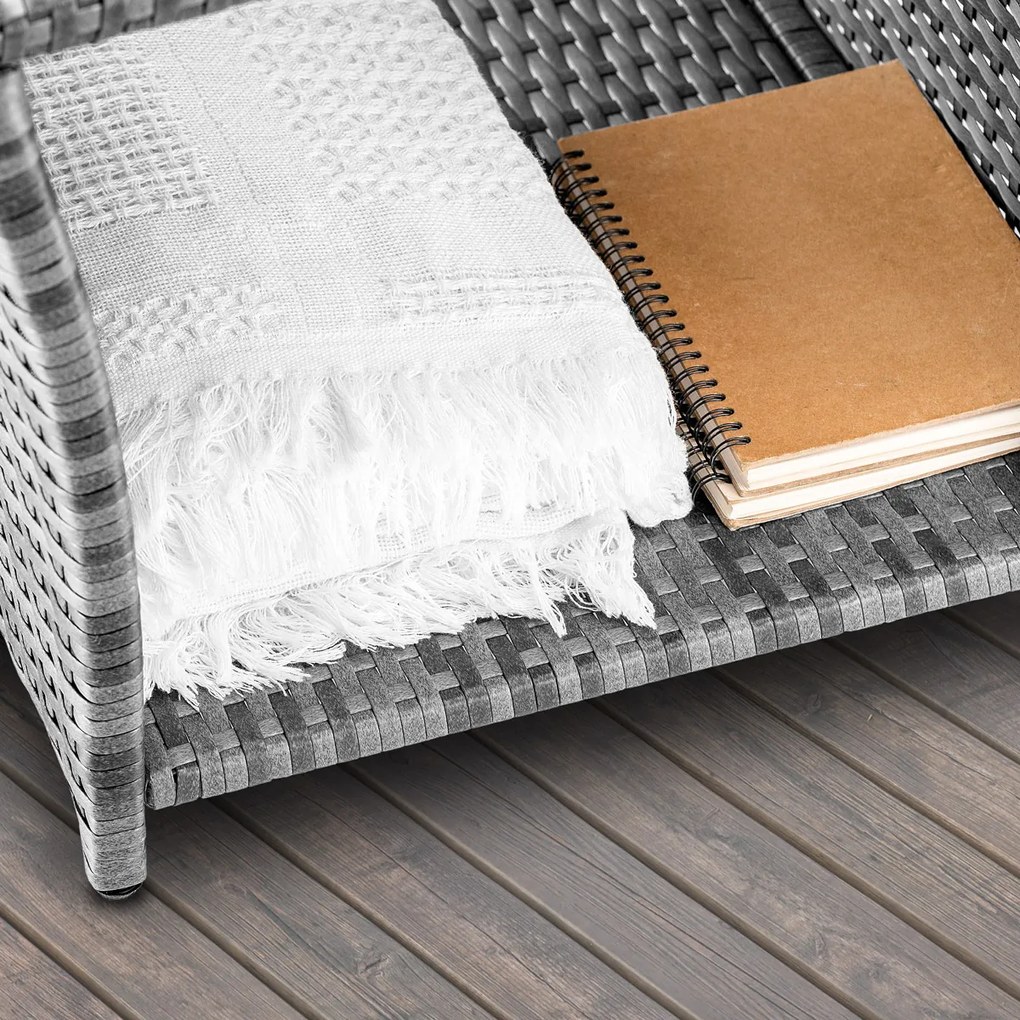 Mesa de apoio Jardim Polyrattan Vedis 45x45x40cm Cinzento