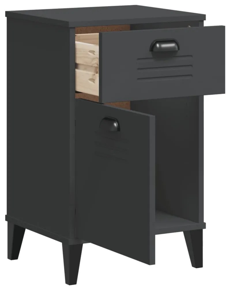 Mesa de cabeceira VIKEN derivados de madeira cinzento antracite