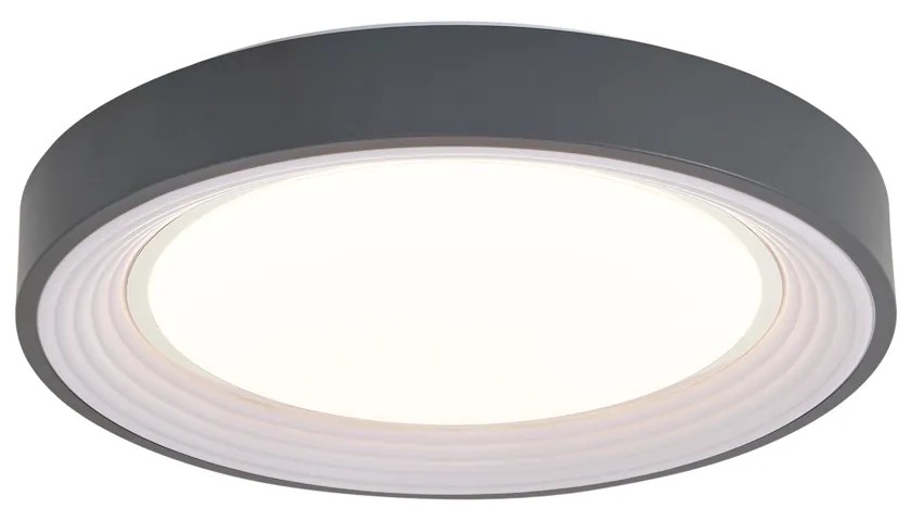 Plafon moderno cinzento com branco 38cm incl. LED regulável - Kanton Moderno