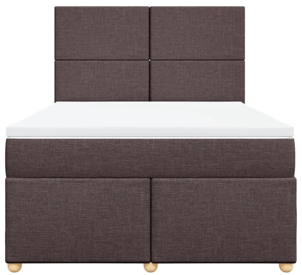 Cama com molas/colchão 140x190 cm tecido castanho-escuro