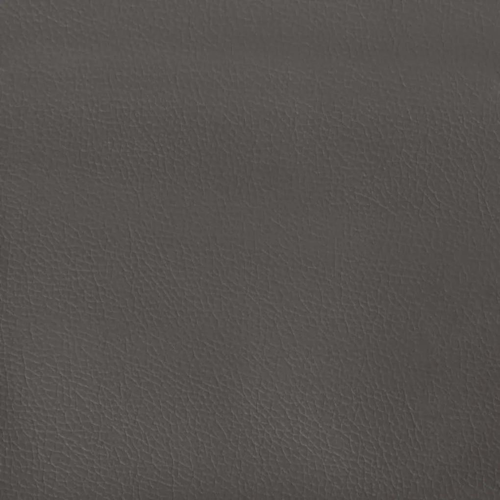 Cama com molas/colchão 100x200 cm couro artificial cinzento