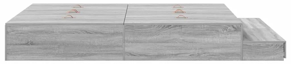 Estrado de Cama com Arrumação Cinza Sonoma 135x190 cm