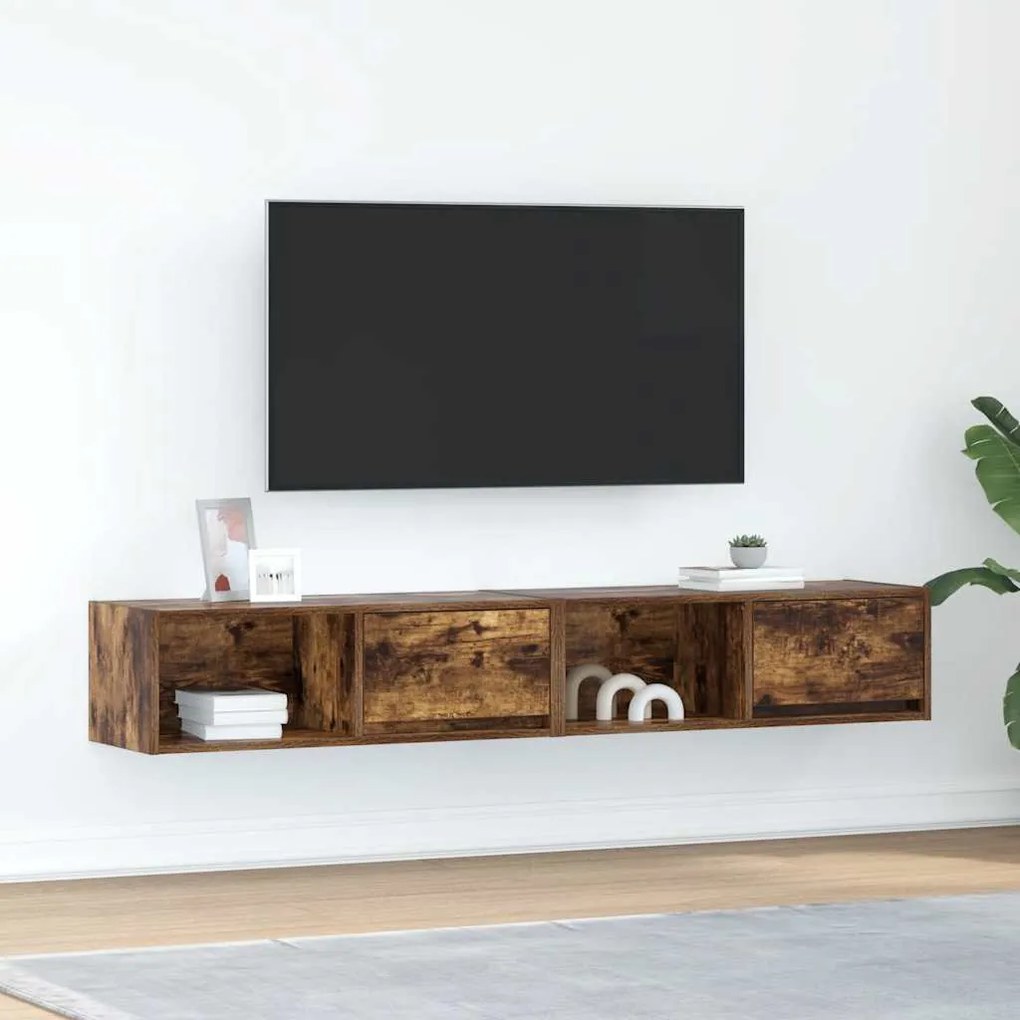 Móveis de TV 2pcs 80x31x25,5cm deriv. madeira carvalho fumado
