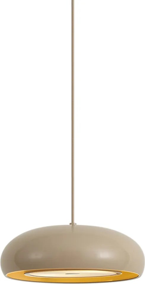 Candeeiro Suspenso Retro Taupe com Abajur de Metal 2 Luzes - Macaron