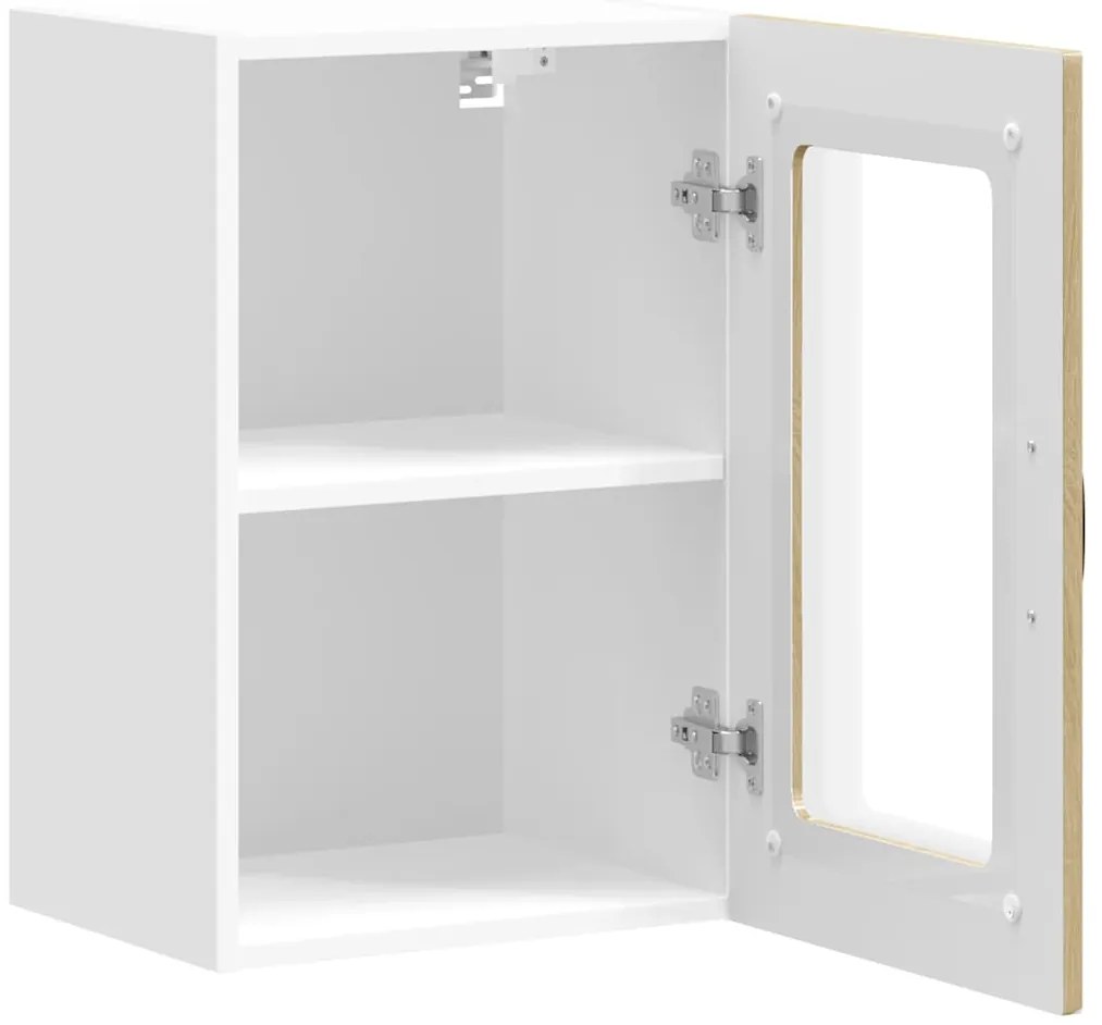 Armário de parede de cozinha porta vidro Kalmar carvalho sonoma