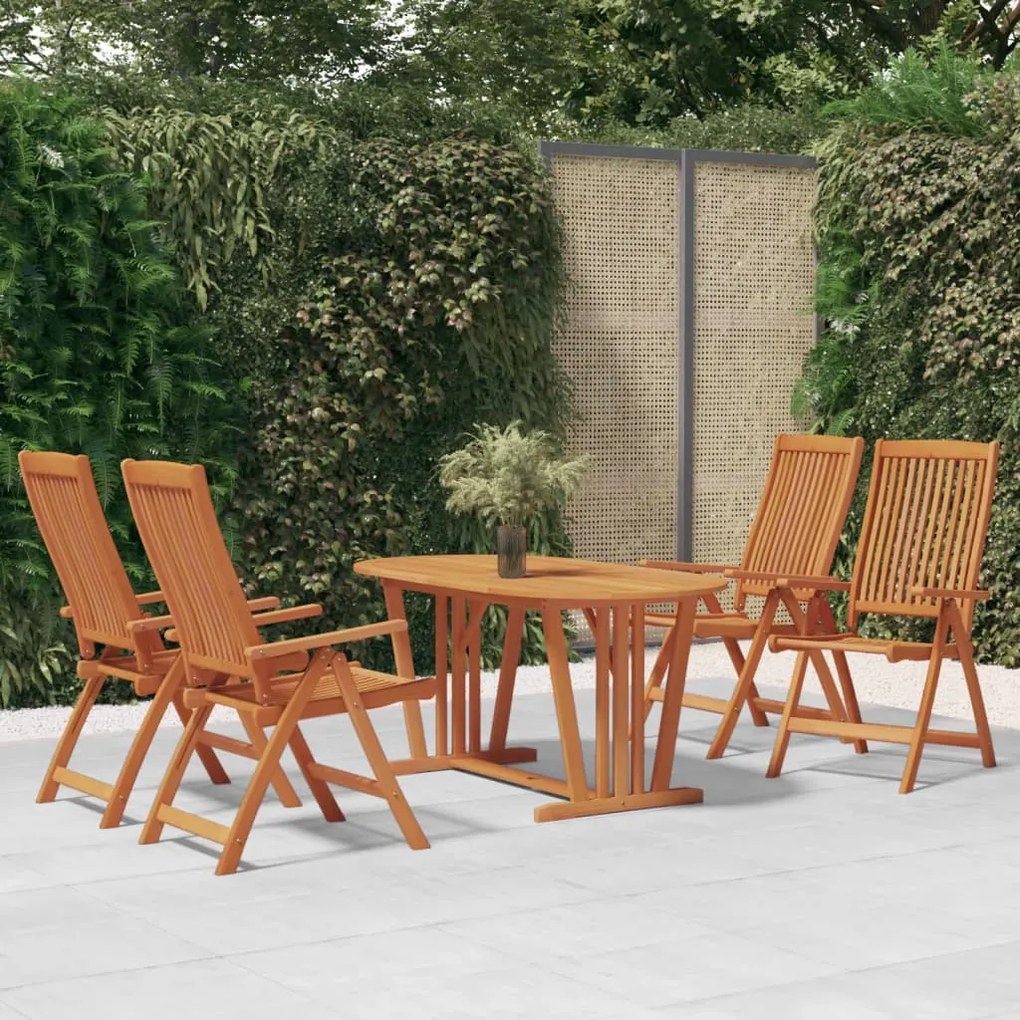 vidaXL Cadeiras de jardim dobráveis 4 pcs eucalipto maciço