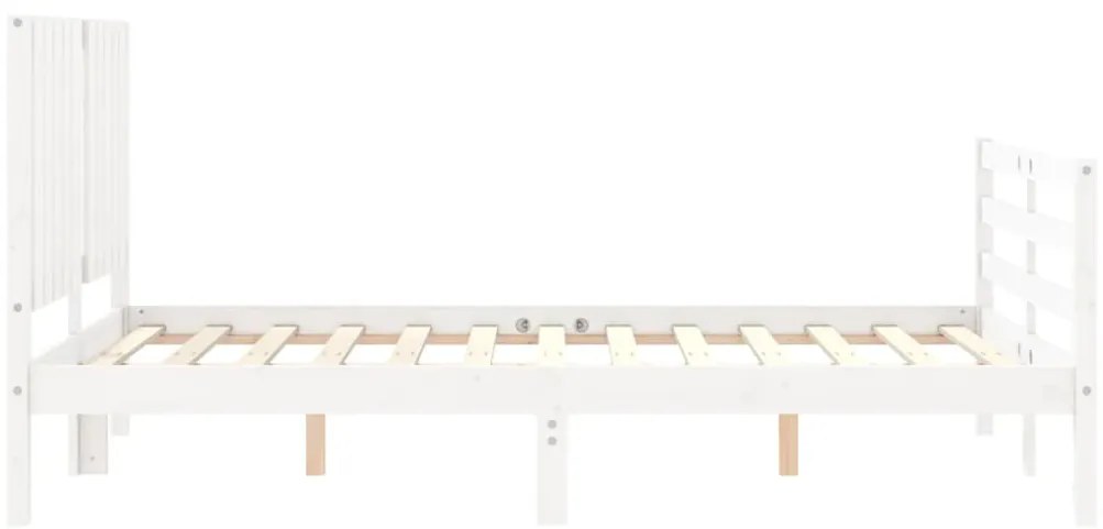 Estrutura de cama com cabeceira 120x200cm madeira maciça branco