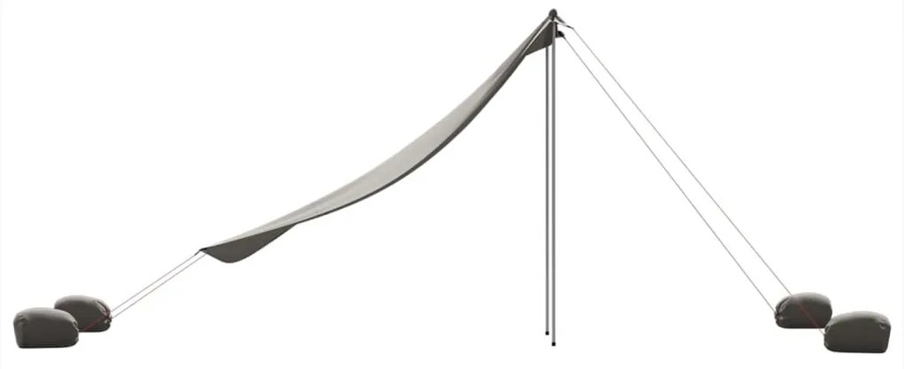 Toldo de praia com âncoras de areia 214x236 cm cinzento