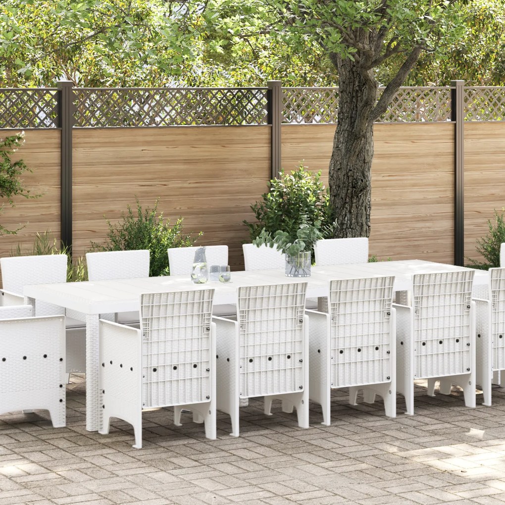 Conjunto de Jantar de Jardim vidaXL com 13 Peças e Almofadas em Rattan