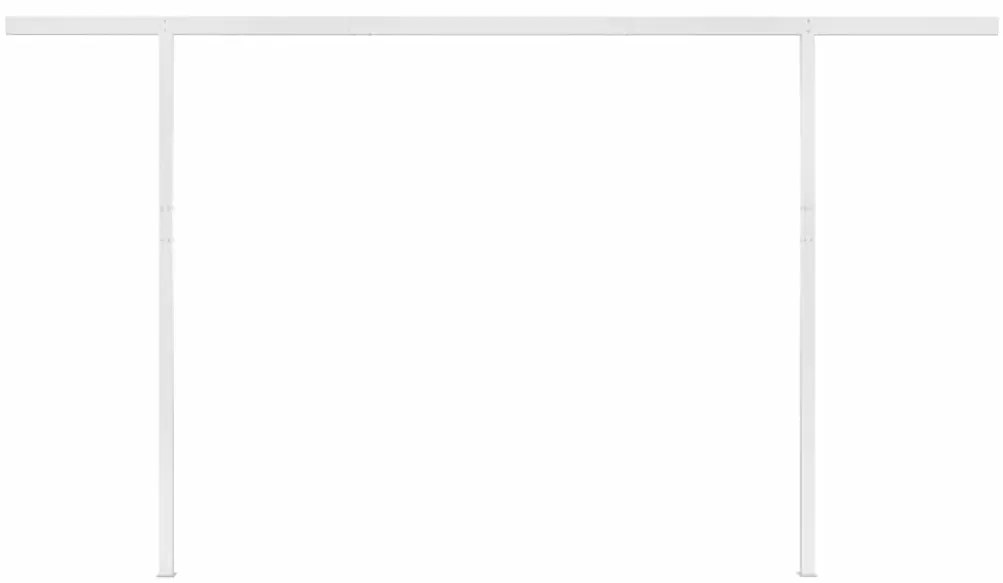 Toldo retrátil manual com luzes LED 4x3 m amarelo e branco