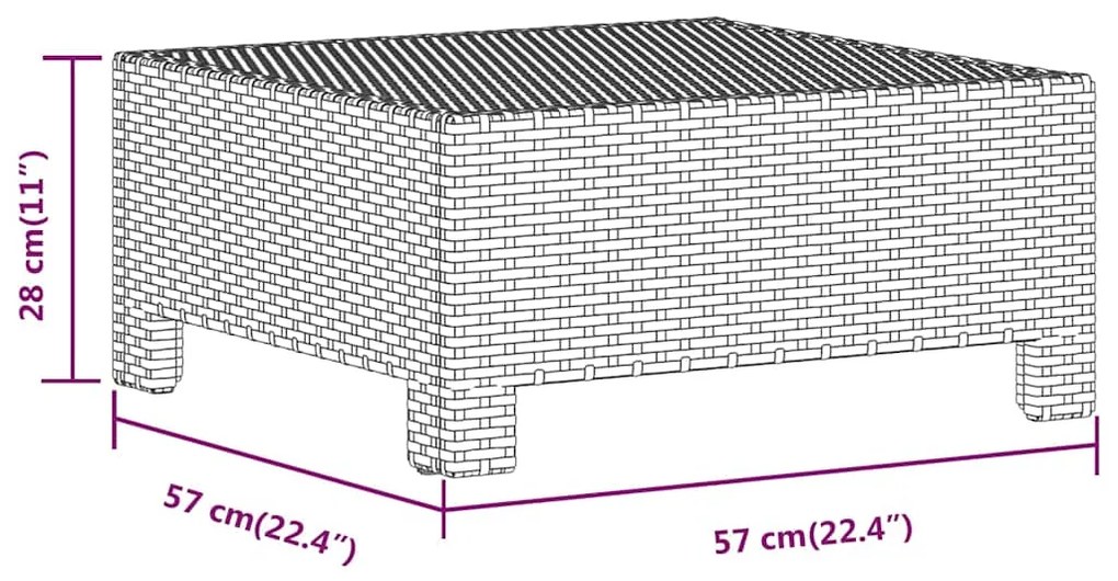 5 pcs conjunto lounge de jardim c/ almofadões vime PE cinzento