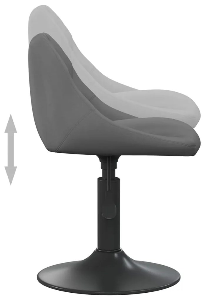 Cadeiras de jantar giratórias 6 pcs veludo cinzento-escuro