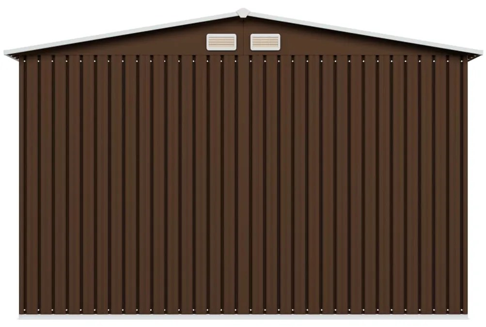 Abrigo de jardim 57x205x178 cm aço castanho