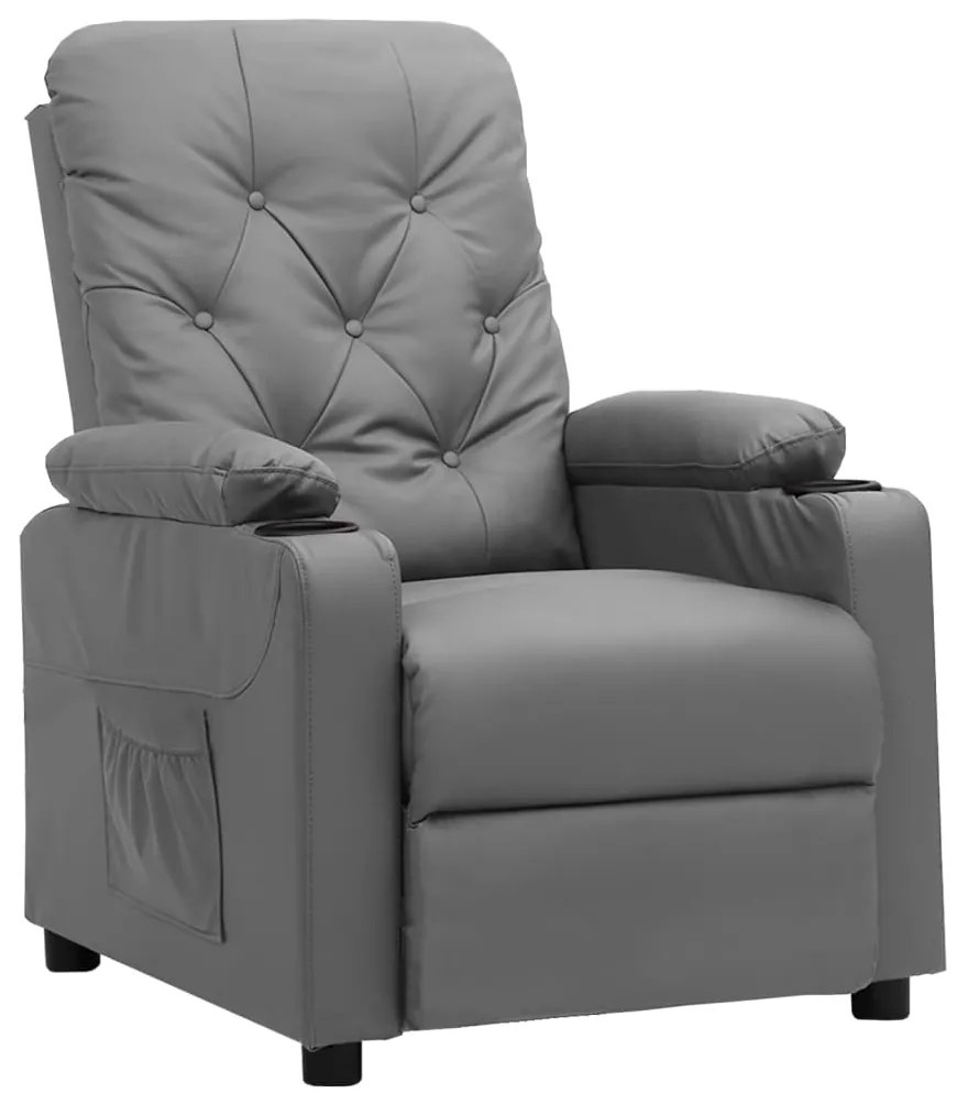 Poltrona elevatória couro artificial cinzento