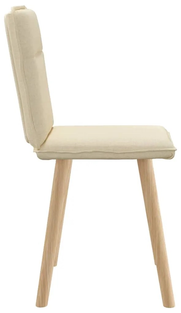Cadeiras de jantar 2 pcs tecido cor creme