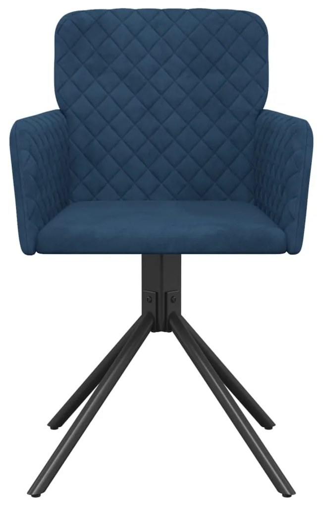 Cadeiras de jantar giratórias 2 pcs veludo azul