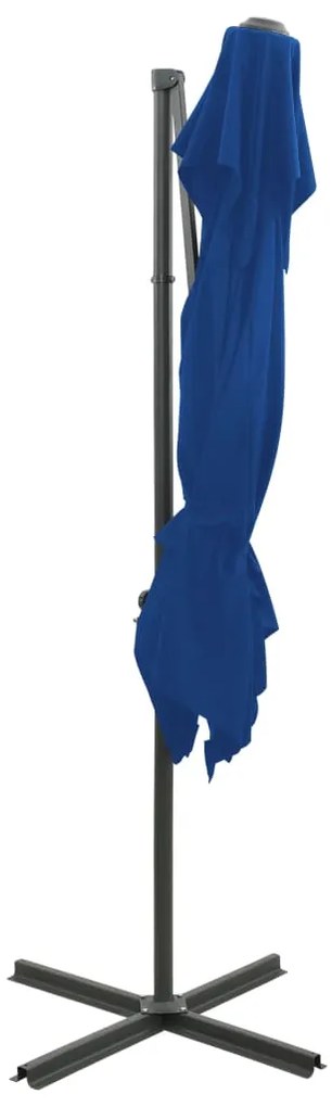Guarda-sol jardim cantilever toldo duplo 250x250 cm azul-ciano