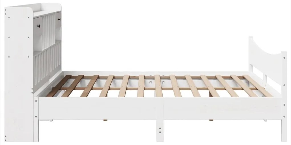 Cama sem colchão 200x200 cm madeira de pinho maciça branco