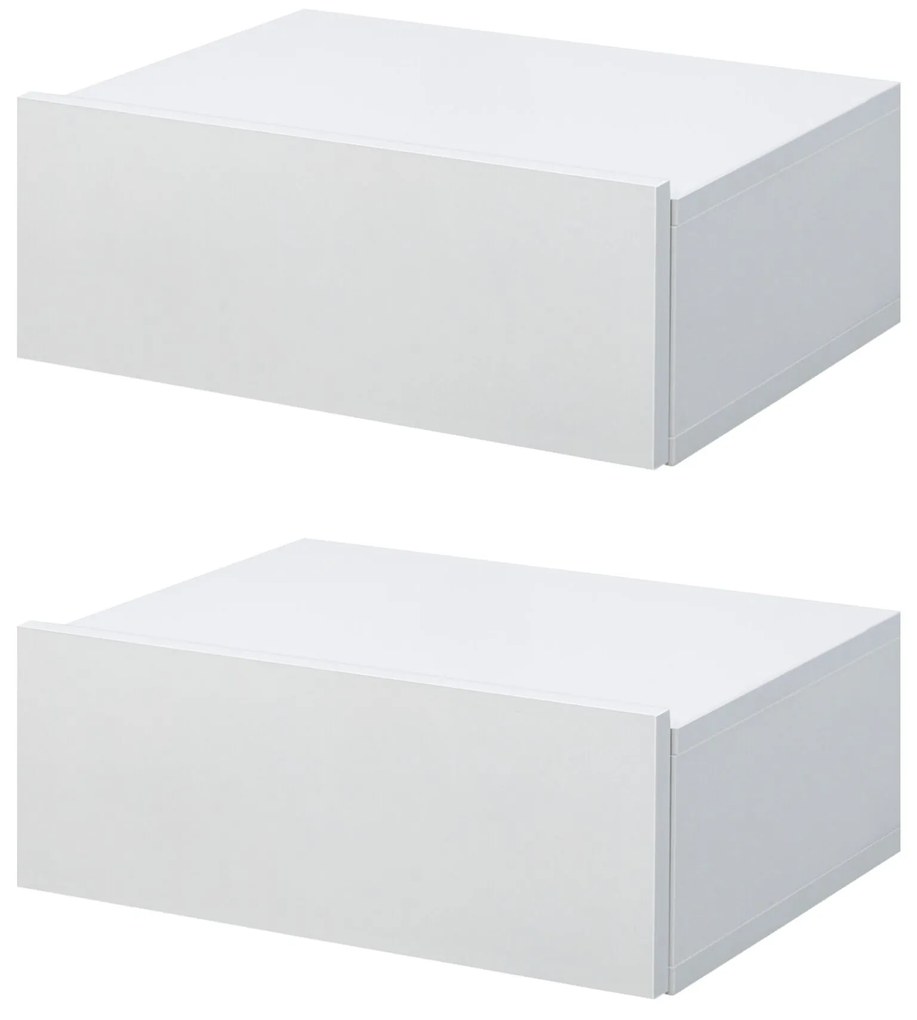 Conjunto de 2 Mesinhas de Cabeceira Hoten - Branco - Design Moderno