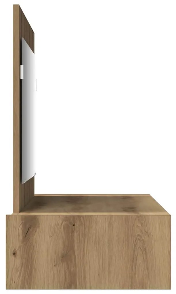 Mesa de Maquilhagem Suspensa em Carvalho Artesanal 100x40x70 cm
