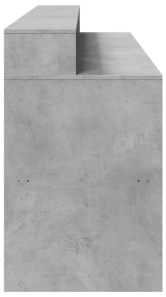 Secretária luzes LED 200x55x91 cm deriv. madeira cinza cimento