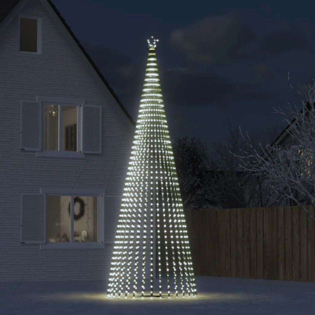 vidaXL LED Árvore de Natal 1544 LEDs Branco Frio 500 cm