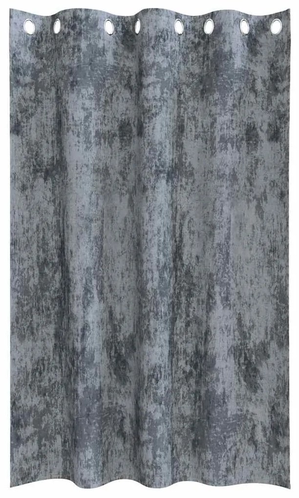 Cortinas de Veludo 2 Peças com Ilhós Cinza Prata 140x175 cm