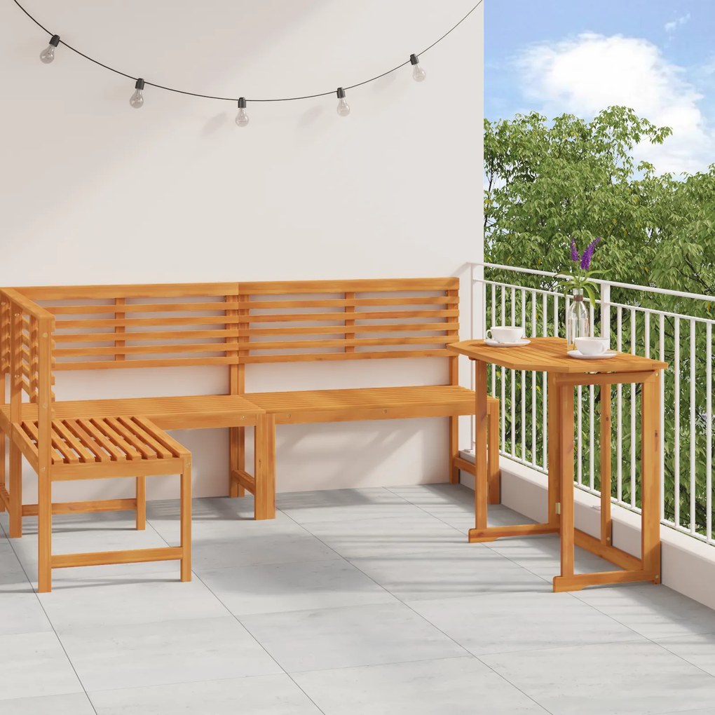 Conjunto de Bistro para o Jardim 3 Peças vidaXL em Madeira Sólida de Acácia
