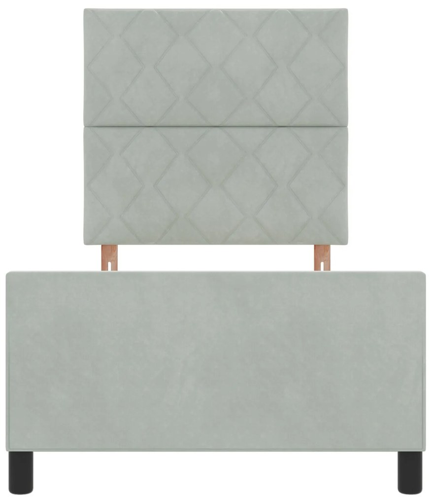 Estrutura de Cama vidaXL Cinza Claro 90x190 cm Veludo