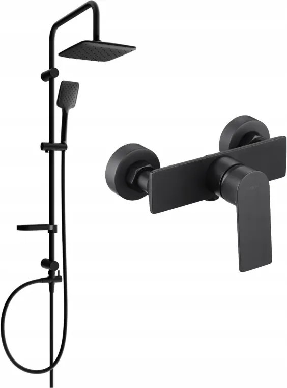 Mexen Alexa Sven conjunto de chuveiro de sobrepor com chuveiro de teto e misturadora de duche, preto - 71240262-70