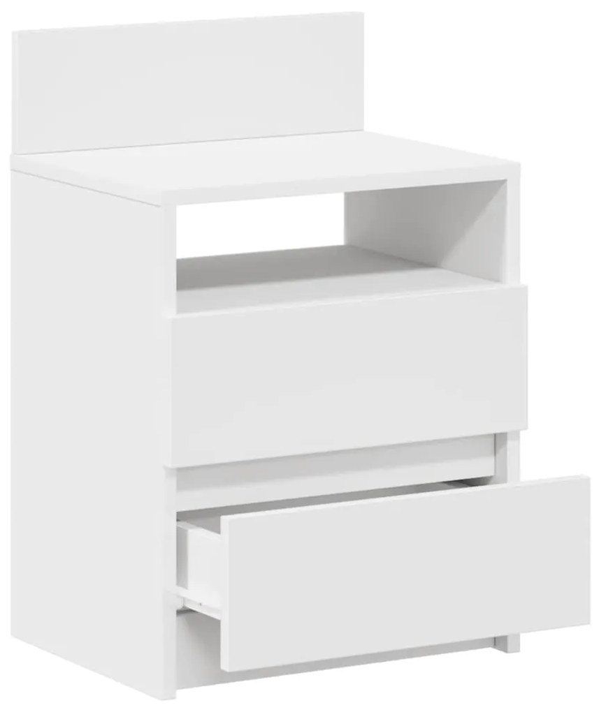 Mesa de cabeceira com 2 gavetas 40x33x60 cm branco