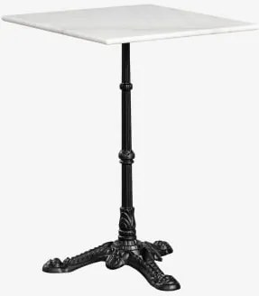 Mesa De Bar Quadrada Em Pedra Natural Azteca 60 X 60 Cm & Mármore Branco Guangxi - Preto - Sklum
